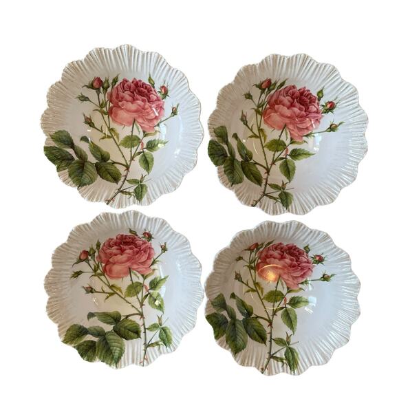 Soho Loft Spring Floral Melamine Bowls 7.5in Shabby Chic Set of 4 NEW - Picture 13 of 14